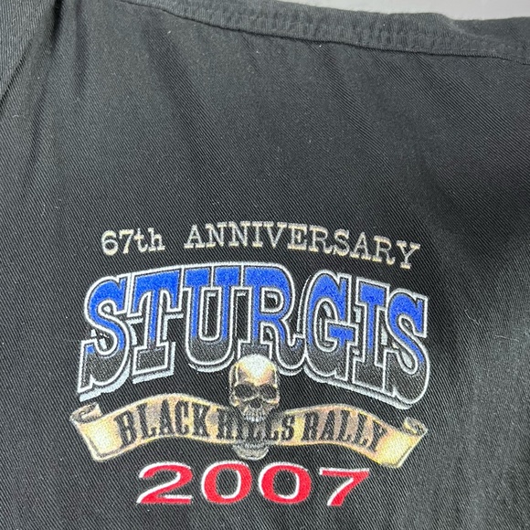 Sturgis Black Hills Rally 67th 2007 Anniversary Men’s Cut Off Denim Shirt 5XL - Picture 5 of 8